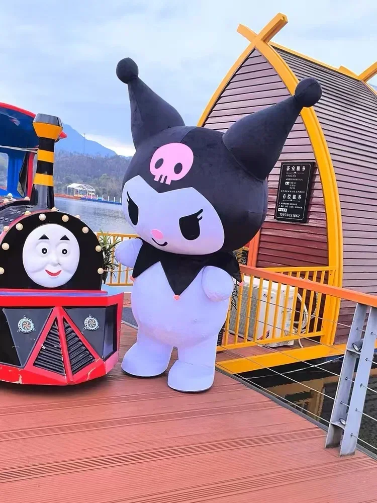 Miniso نفخ كورومي زي التميمة لطيف أرنب المشي دمية الزي كرنفال هالوين عيد الميلاد عيد الفصح حفلة فروي الدعاوى