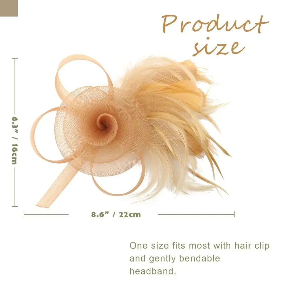 فستان رسمي ريش شبكي عقال فاخر ريترو فاسيناتور غطاء الرأس رائع أداء المرحلة خوذة #5