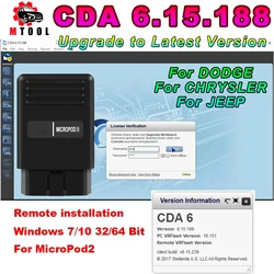 New CDA 6.15.188 CDA6 Engineering Software Work with MicroPod 2 AND VIN EDITING for DODGE / CHRYSLER / JEEP