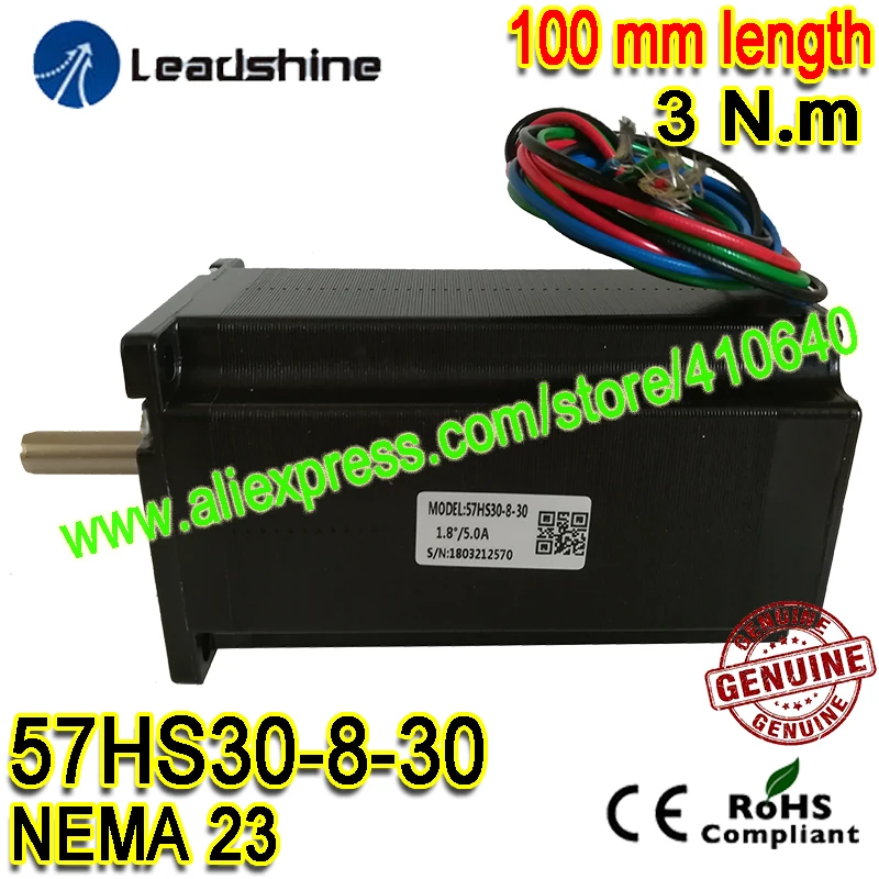 

1 Piece Leadshine NEMA23 Stepper Motor 57HS30-8-30 5 A 3 N.M Torque 100 mm Length 4 Wires High Torque Leadshine Step Motor