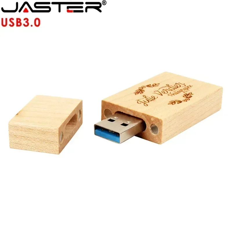 Jaster bloco de madeira usb unidade flash 3.0 pendrive de madeira vermelha 4gb 8gb 16gb 32gb 64gb 128gb memory stick presente do disco de u