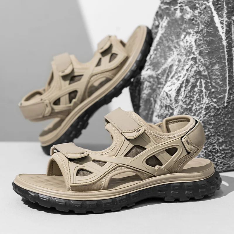 Zomer Heren Sandalen Echt Lederen Heren Casual Schoenen Outdoor Heren Lederen Sandalen Voor Heren Strandschoenen Romeinse Herenschoenen