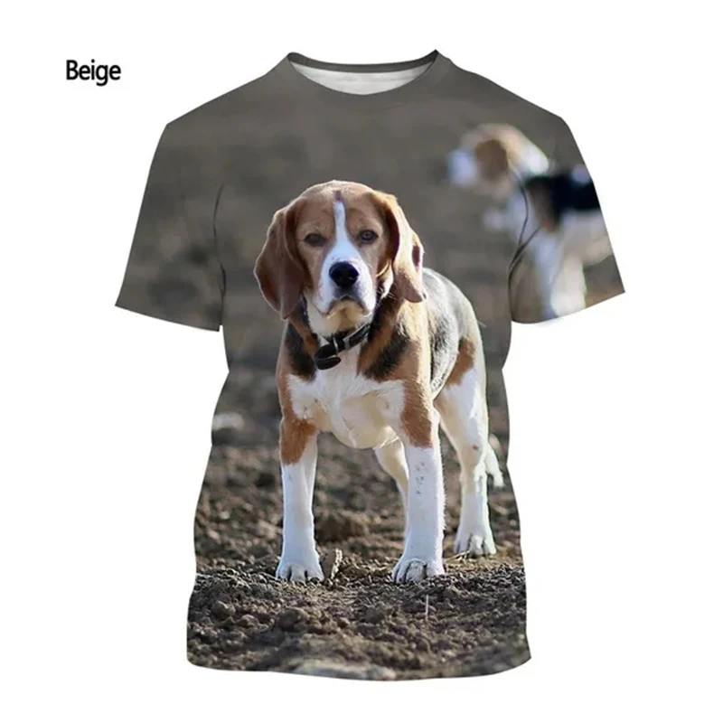 Summer New Fashion Men\'s And Women\'s 3D Printing T Shirts Animal Dog Beagle Casual Short-sleeved Street T-shirt Top Quality Tees