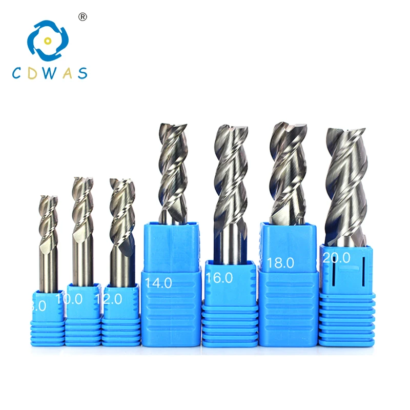 Aluminum Milling Cutter 3 Flute 1mm-12mm 2mm 3mm 4mm 5mm 6mm 8mm HRC50 Tungsten Steel Tools Endmills Milling Cutter Wood Cutting