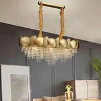 Nordic LED Living Room Crystal Chandelier Bedroom Crystal Ceiling Lamp Villa Chandelier Hotel Indoor Lighting Crystal Lamp