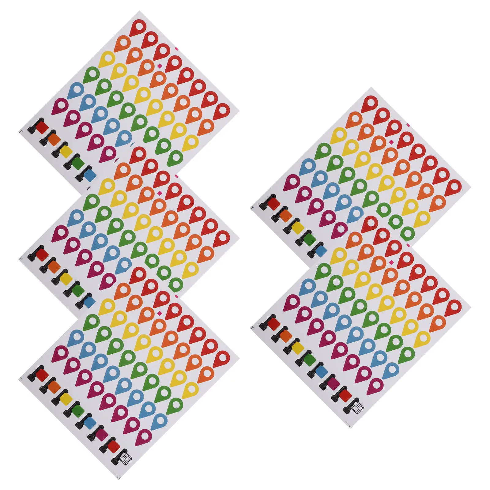 280Pcs Colorful Map Pointer Markers Self Adhesive Location Stickers for Travel Adventure Hiking Trail Map Planning