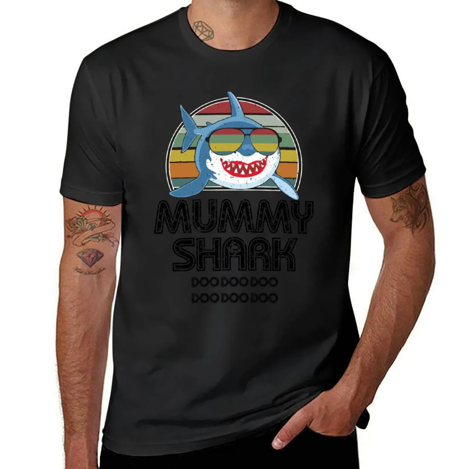 

Mummy Shark Retro - For Light Print T-Shirt basketball graphic tees oversized graphic tee mens graphic t-shirts hip hop