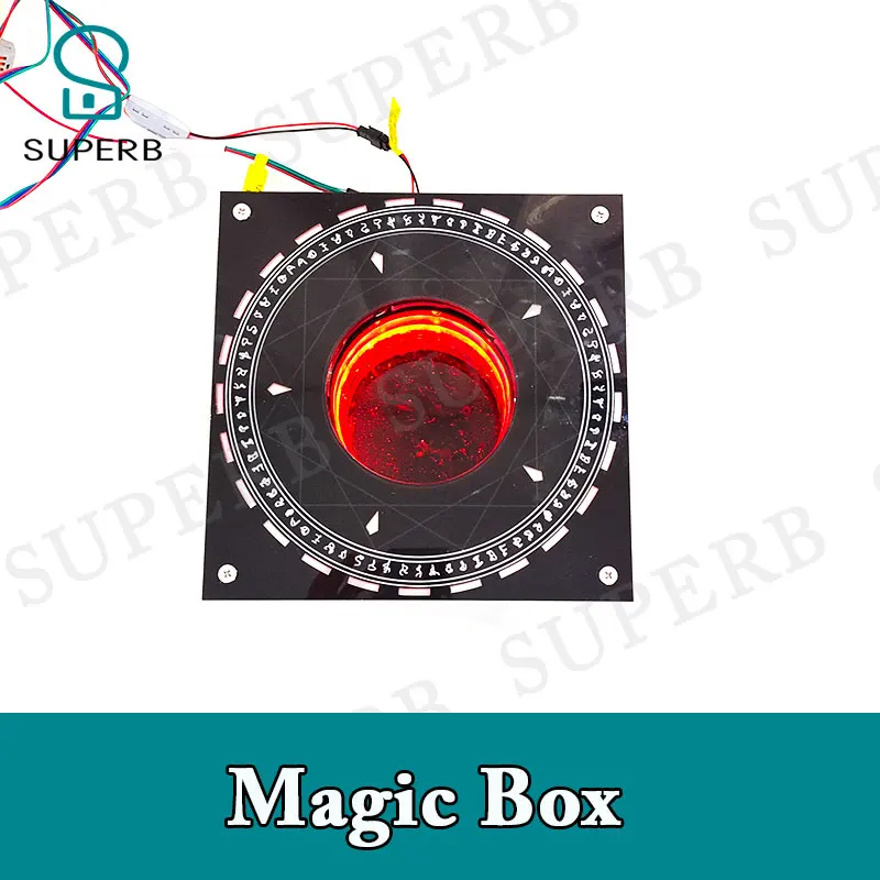 Superb escape room prop magic box, pon la tarjeta para abrir la caja de forma giratoria, caja de iluminación, juego de la vida real, jprop 1987, sin