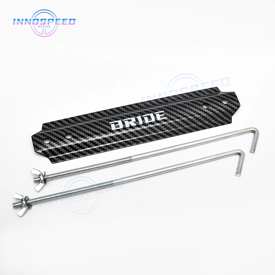 Bride JDM Racing Style Carbon Fiber Look Battery Tie Down Bar for Universal Auto Car