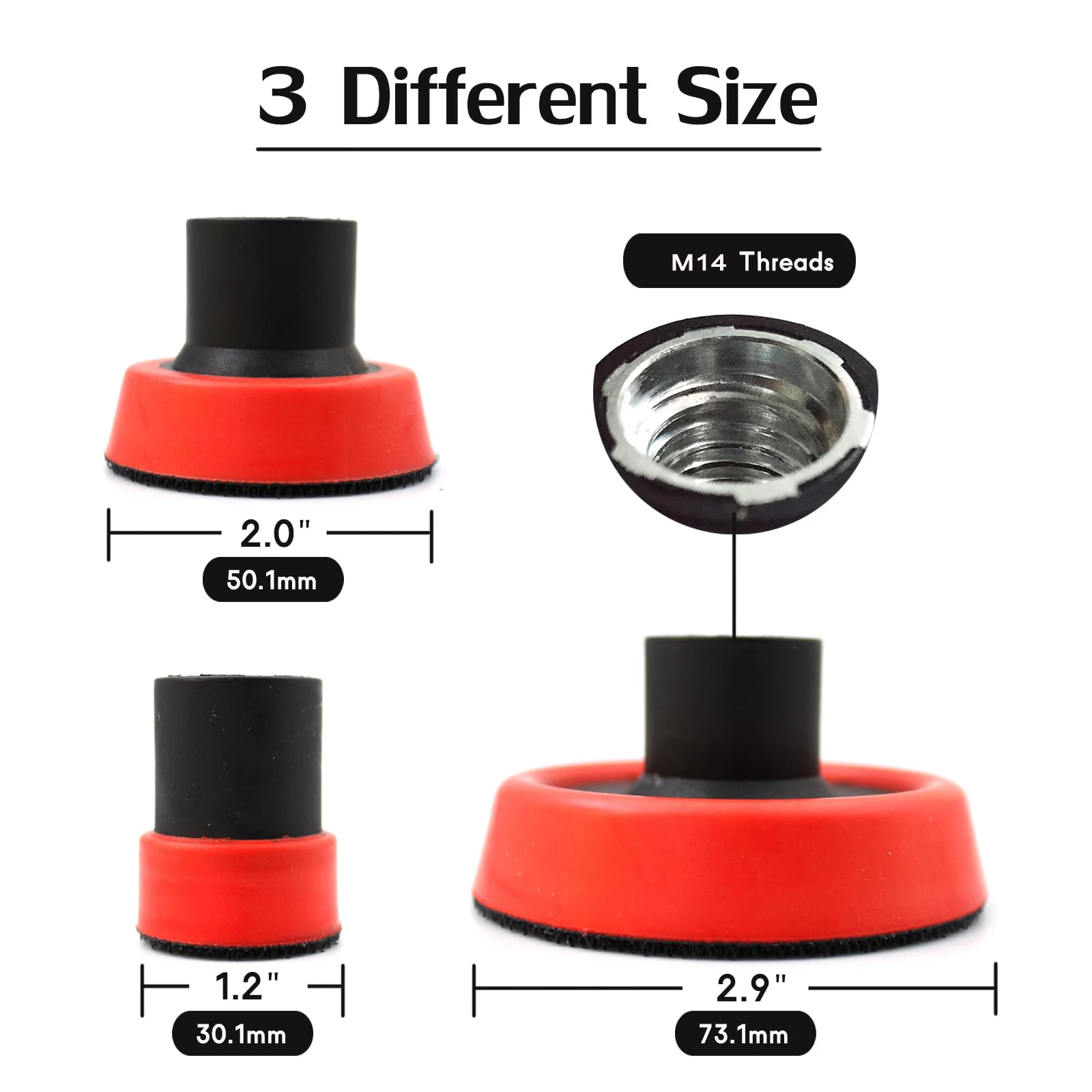 Hook and Loop Backing Pad, Discos de Lixar Roscas para Madeira e Metal, Polimento e Polimento, 1 in, 2 in, 3 in, 90PCs