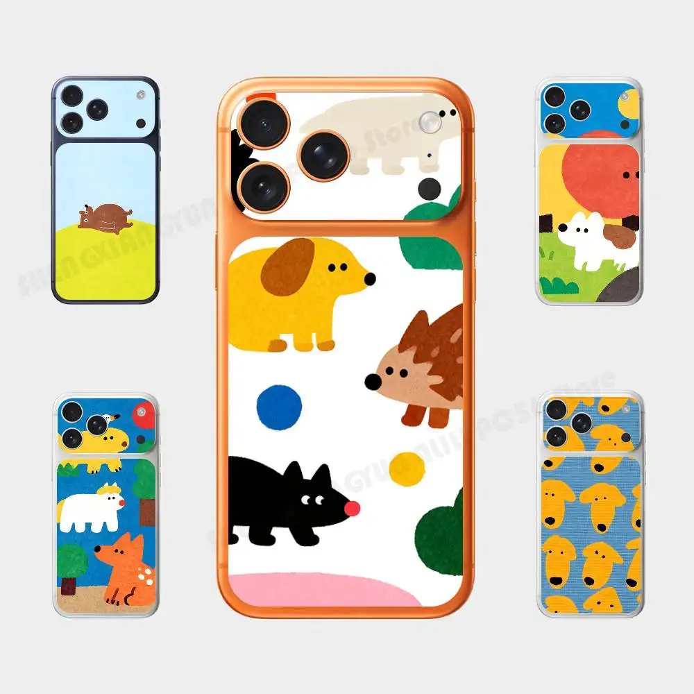 Funny Animals illustration For Iphone 17 Pro ProMax Back Protective Decorative Sticker Back Cover