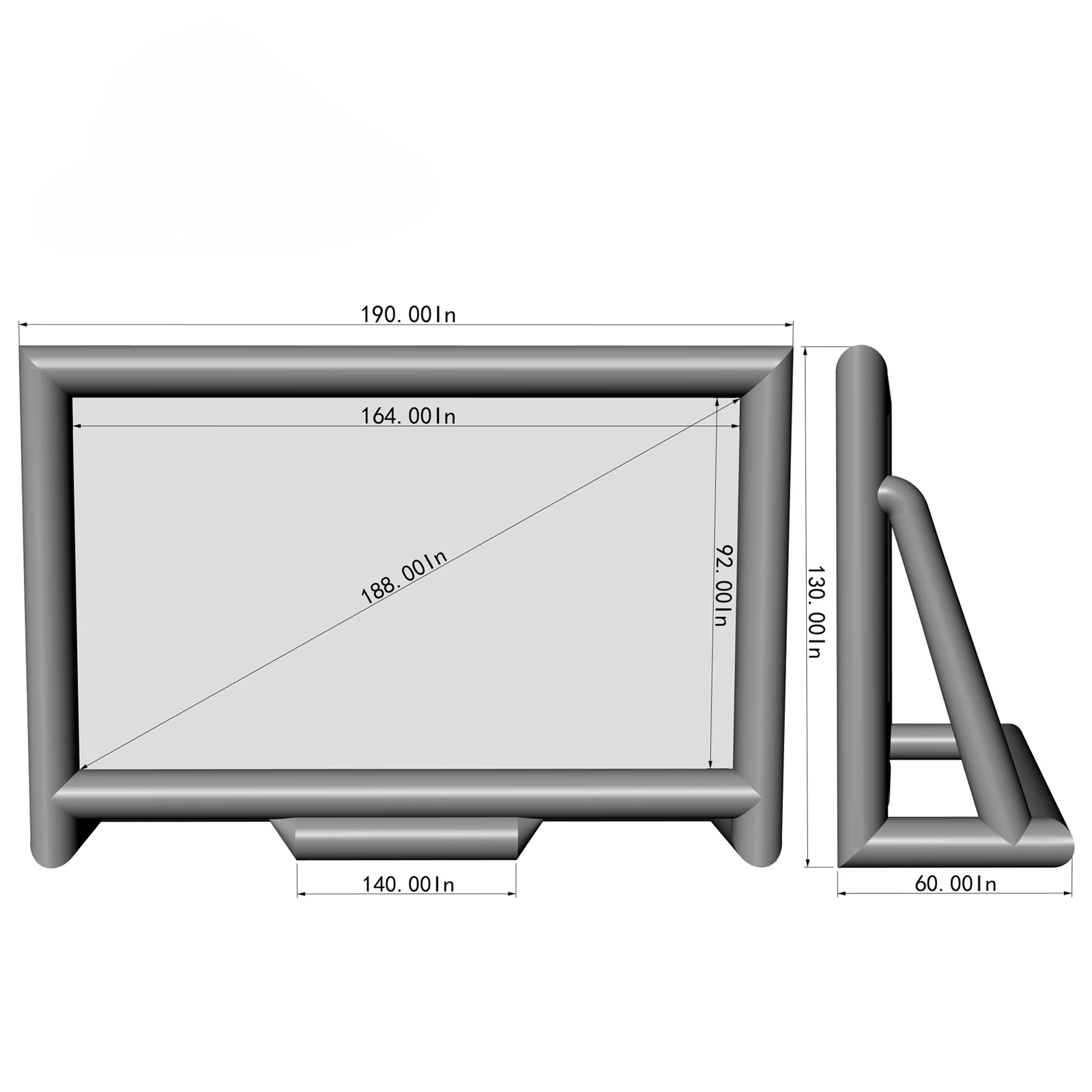 Sewinfla High Quality 19ft Air Sealed Rear Projection Inflatable TV Outdoor Movie ScreenLocal stock
