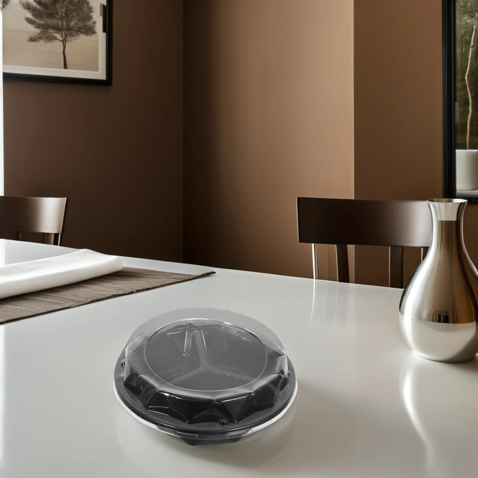 

20pcs Round Transparent Food Containers Plastic Packaging Boxes Leak Proof Salad Lunch Bowl Compartment Travel for Fruit