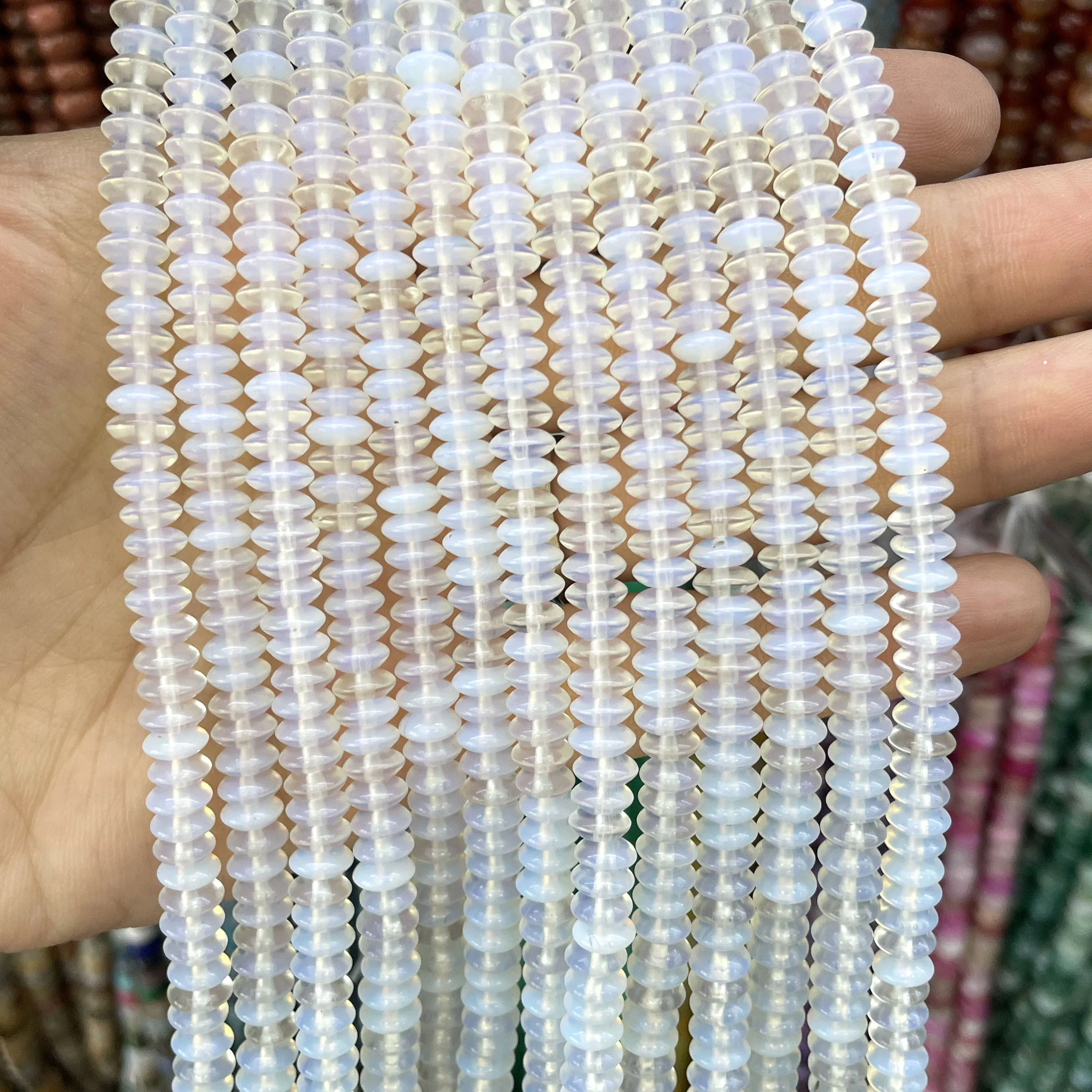 3X6MM Naturstein Rondelle Quarz Achat Türkis Runde Zwischenperlen für Schmuckherstellung DIY Armband Halskette Zubehör – Detail 7