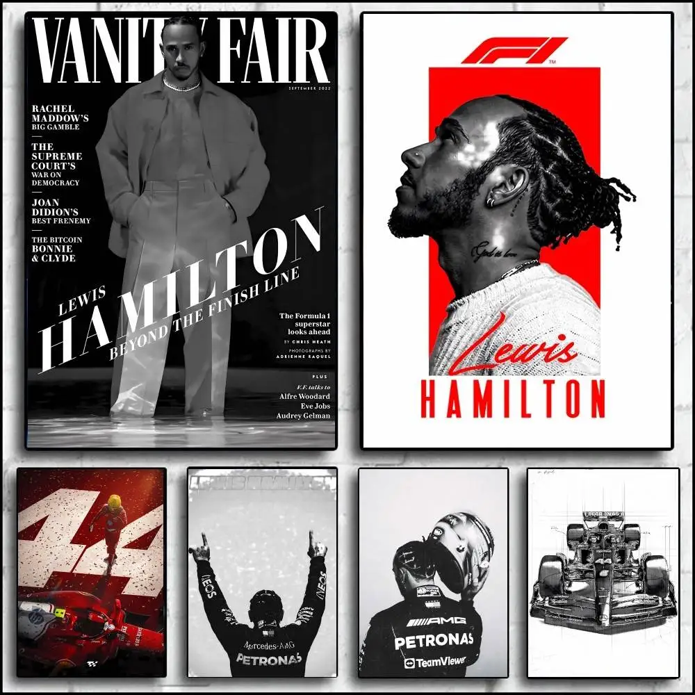 F1 L-Lewis هاميلتون ملصق فني ذاتي اللصق مقاوم للماء ورقة ملصق مقهى بار غرفة جدار ديكور #1