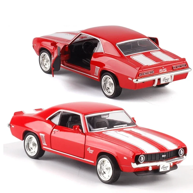 1/36 Chevrolet Camaro SS Vintage Toy Car Model For Children RMZ CiTY Diecast Vehicle Miniature Pull Back Collection Gift Kid Boy