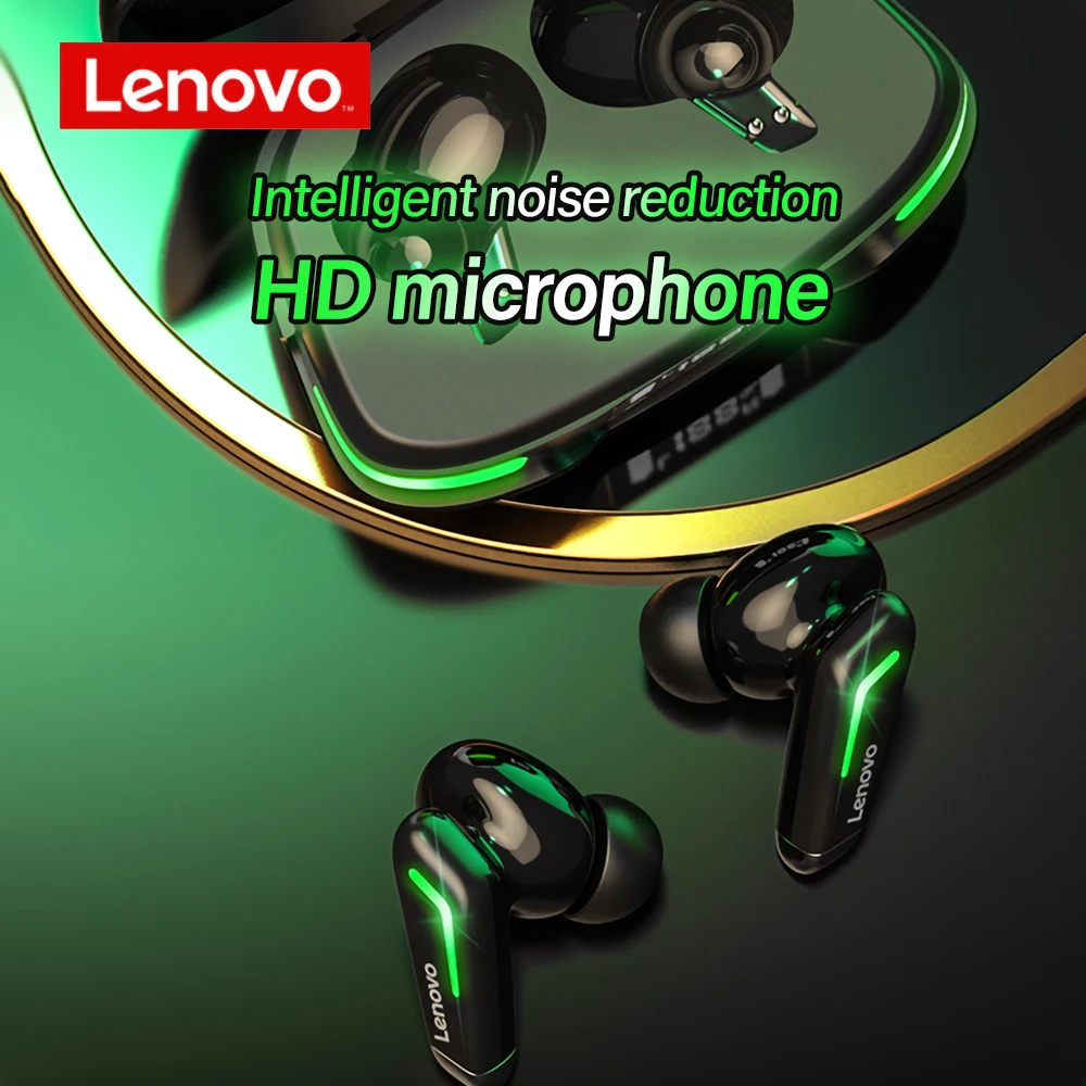 เดิม Lenovo GM3 TWS หูฟังไร้สายบลูทูธดิจิตอลจอแสดงผล Latency ต่ำหูฟังตัดเสียงรบกวน