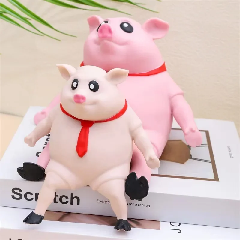 1szt Pet Squeezing Pink Pig Stress Relief Toy Cute Squeezing Animal Little Pig Doll Stress Relief Toy Toy Art Arts para Mascotas