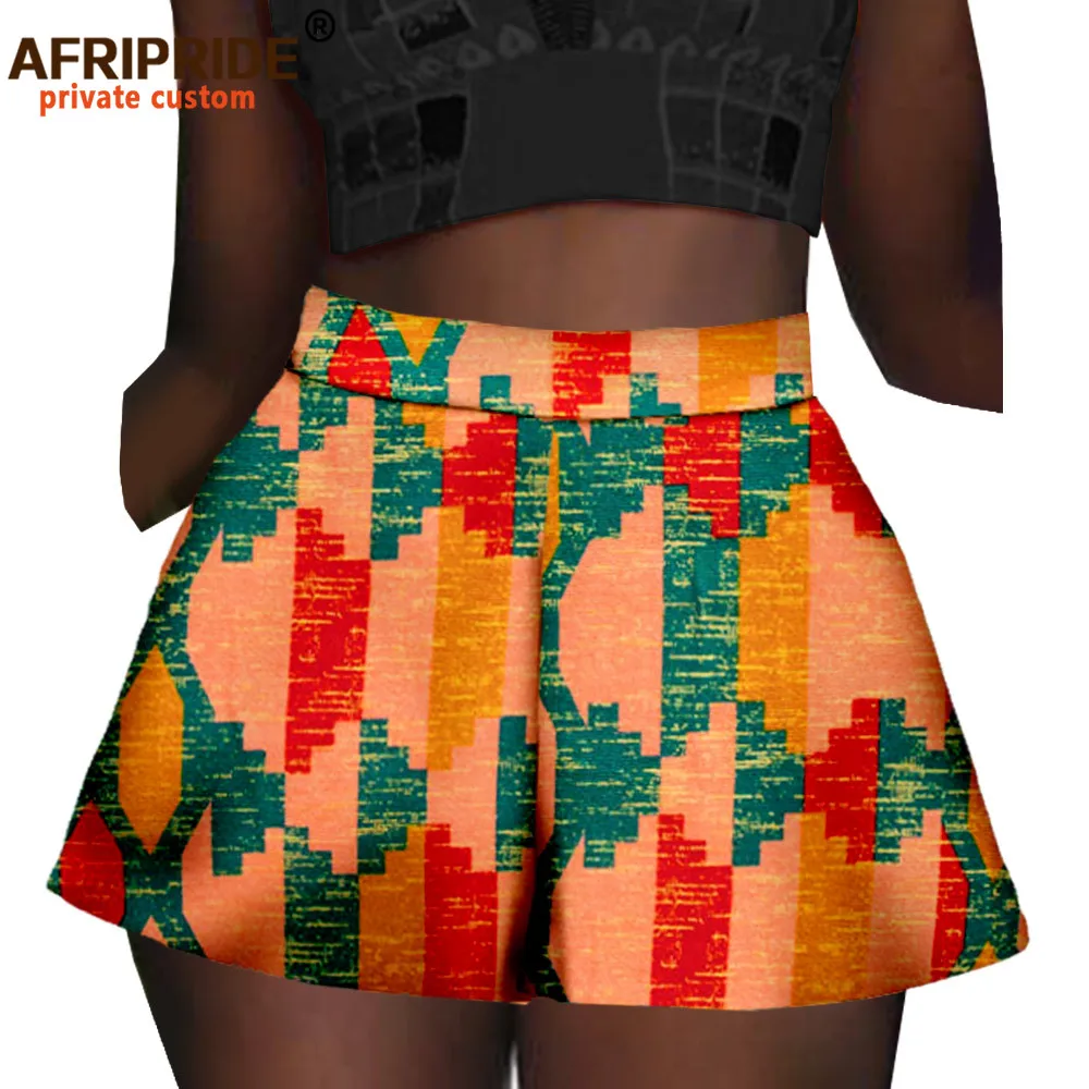 2025 Summer African Ankara Print Shorts for Women Casual Short Pants Pure Cotton Batik Print Pattern African Shorts A2021004