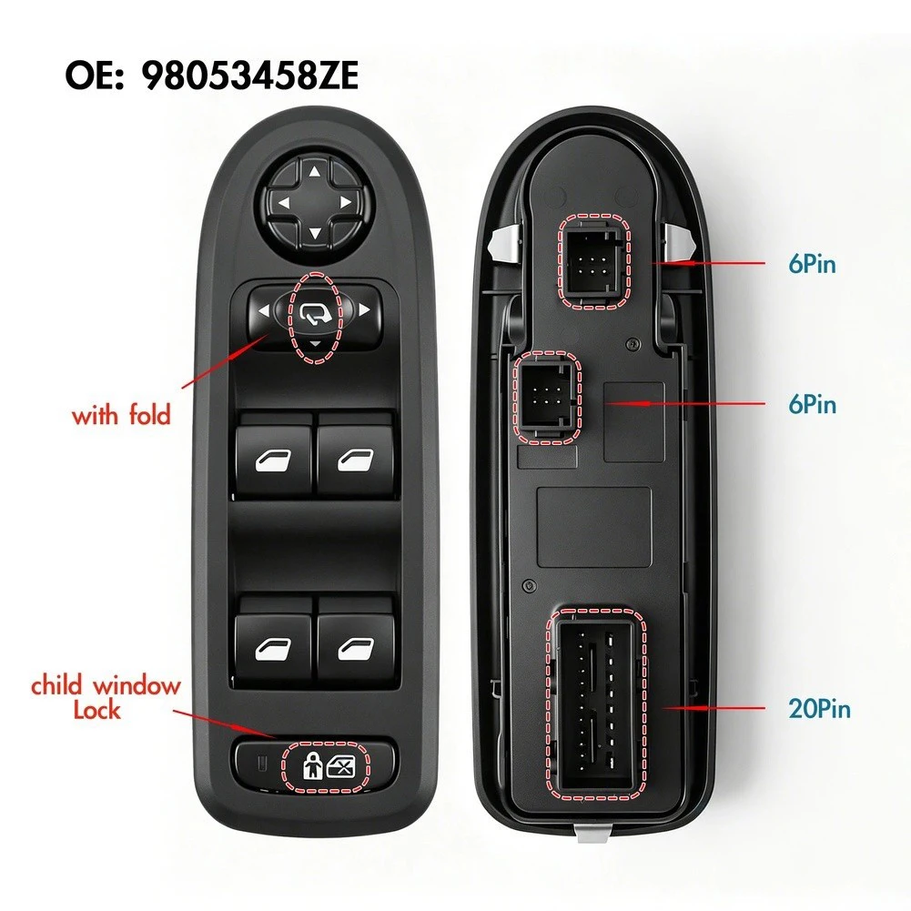 Convenient Window Control Switch Electric Window Switch Window Lift Control Electric Window Switch Single-press Functionality