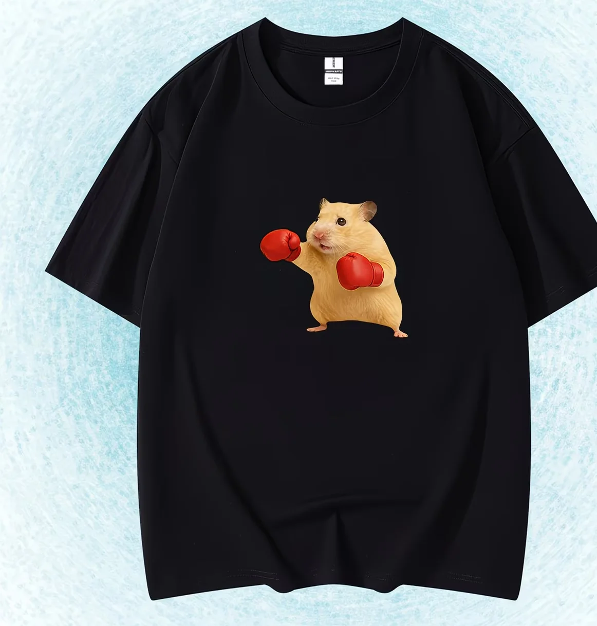 Cute Hamster Graphic T-Shirt Kawaii Animal Boxing Tee Summer Short Sleeve Funny Pet Lover Gift Trendy Fashion Unisex Tee Tops