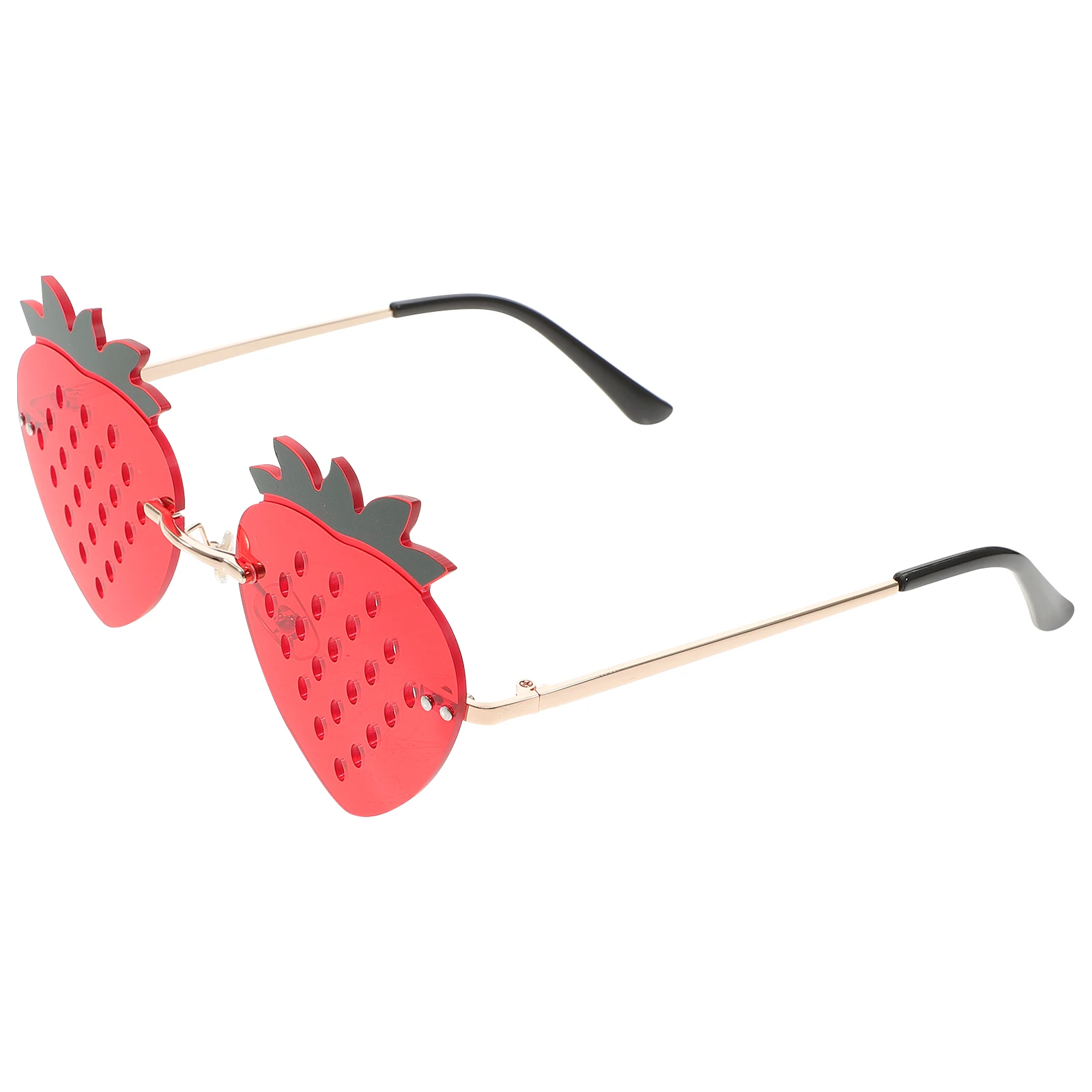 

Strawberry Glasses Rimless Sunglasses Trendy Women Girls Photo Props Festive Parties Summer Travel Cool Funky Stylish