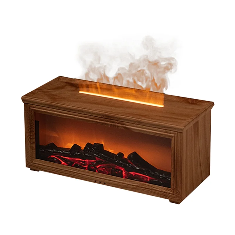 A01V-diffuseur d'aromathérapie Simulation cheminée avec effet de flamme dynamique diffuseur d'aromathérapie coloré pour la maison et le bureau A