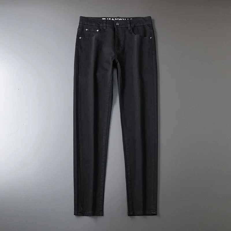 Men'S Black Jeans Ins Fashion Brand High Street Straight Tube Loose Cotton Stretch Slim-Fit High-Quality Business Casual Denim