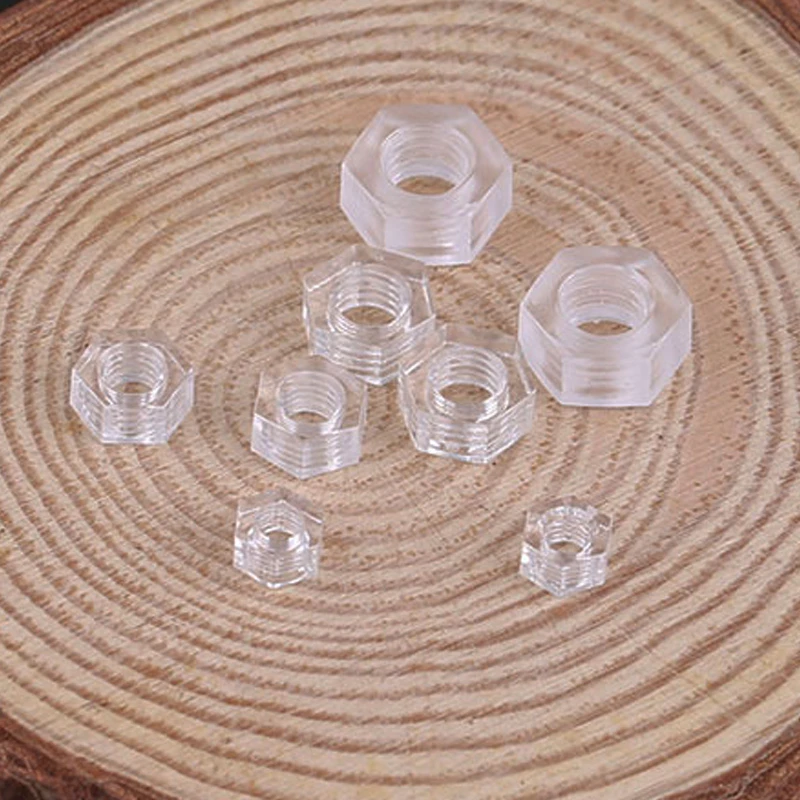 5~50Pcs PA66 Nylon Hex Nut Hex Metric Thread Nut Plastic Nut White Black Transparent Lock screw cap M2 M2.5 M3 M4 M5 M6M8M10~M20 image 5