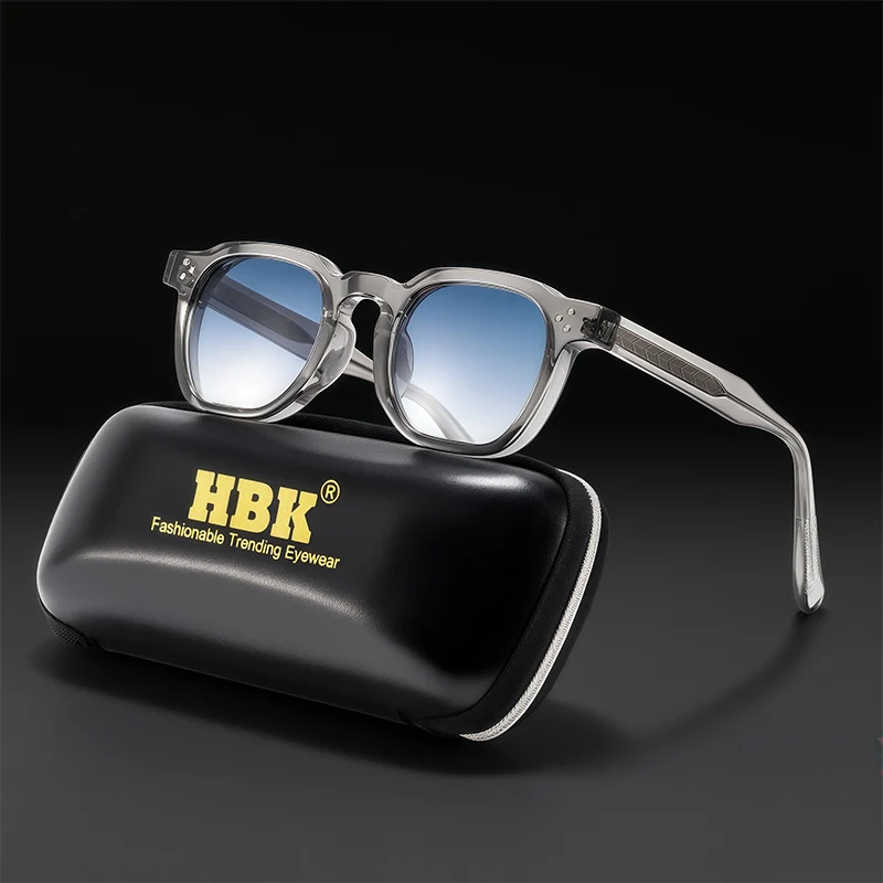 

HBK Fashion Men Sunglasses Small Frame Square Personalized Design Sun Glasses Women Travel Party Business Festival Gift
