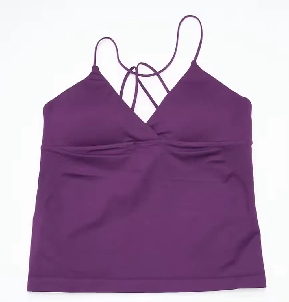 

LOGO Sports yoga tank top, women's fitness vest, gym wear, stylish backless sports bra for running, strap-style activewear