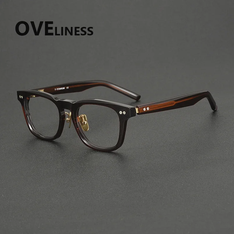 Vintage Round Acetate Glasses Frame Men Retro Trending Decorative Eyeglasses Frame Women Luxury Brand Fashionable Eyewear