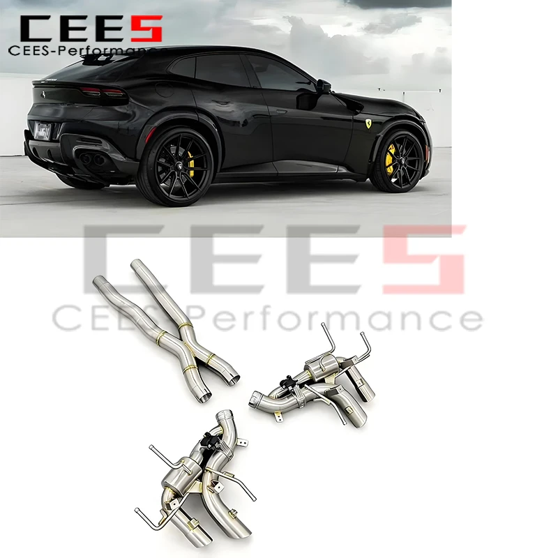 

Глушитель CEES Valvetronic для Ferrari Purosangue FUV V12 6,5 л 2022 + выхлопные трубы с клапаном из нержавеющей стали, выхлопная система спортивного автомобиля
