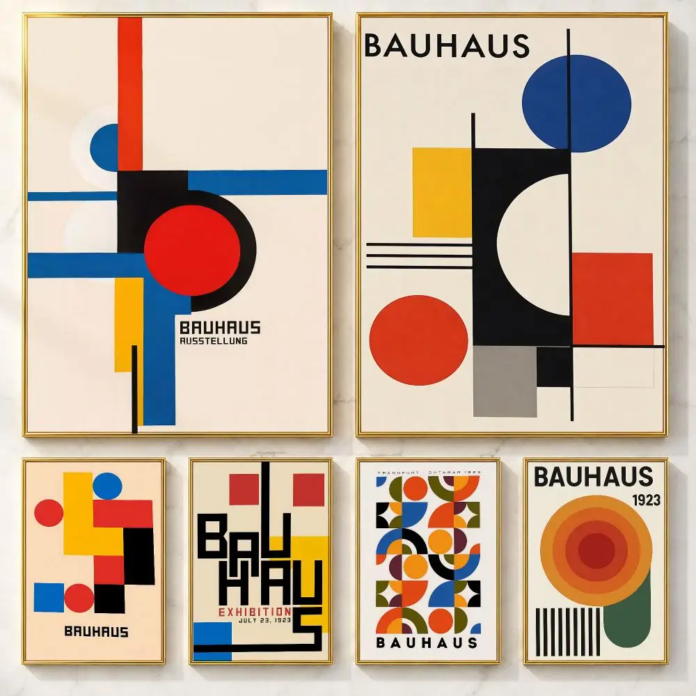Dynamic Band B-BauhausS Poster Self-adhesive Art Poster Decoracion Painting Wall Art White Kraft Paper Home Decor