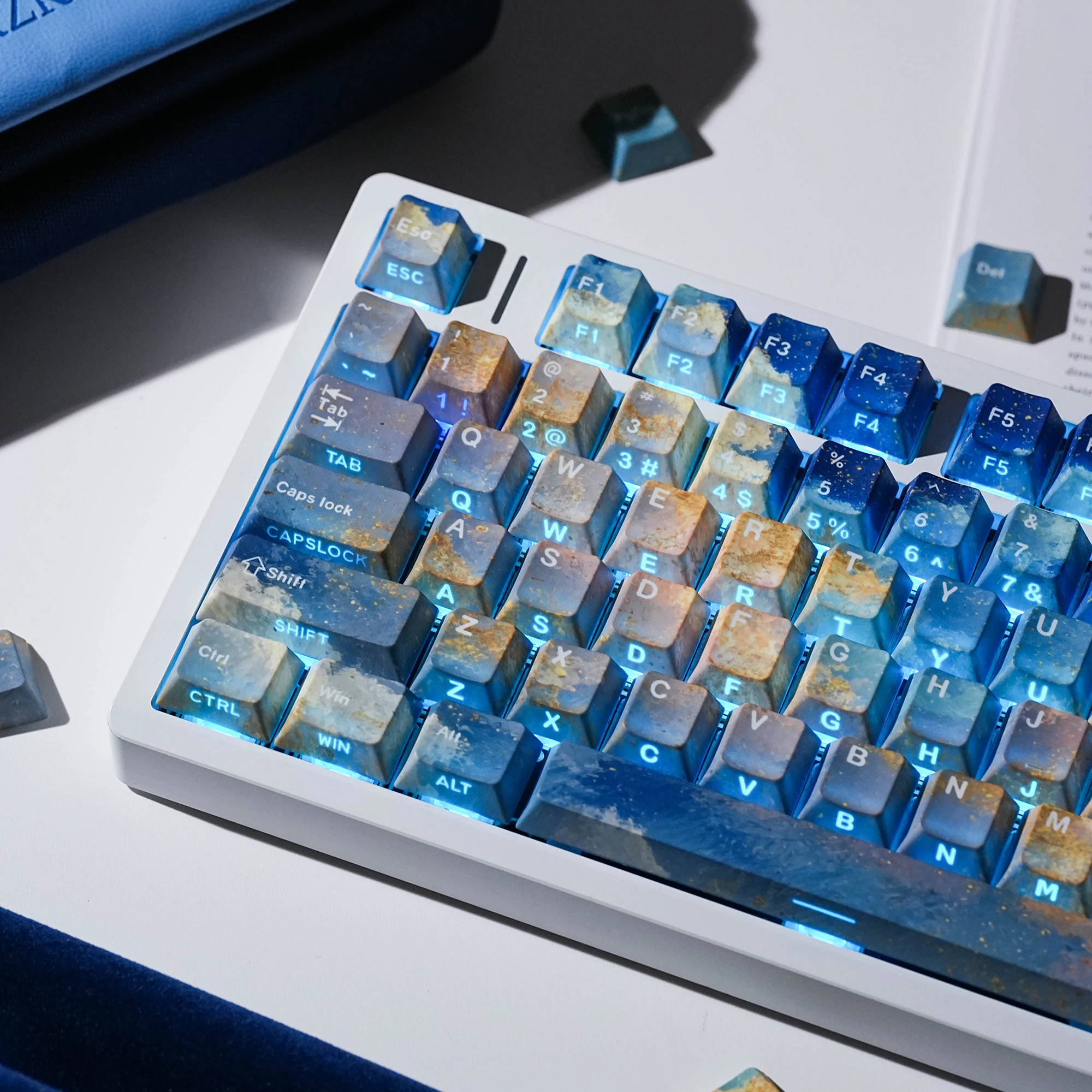 Starlit Cloud Tide Cherry Profile Keycaps Dye-Sub Double Print 131 Keys Set for Mechanical Keyboard - Hebrew DE FR KR RU ES