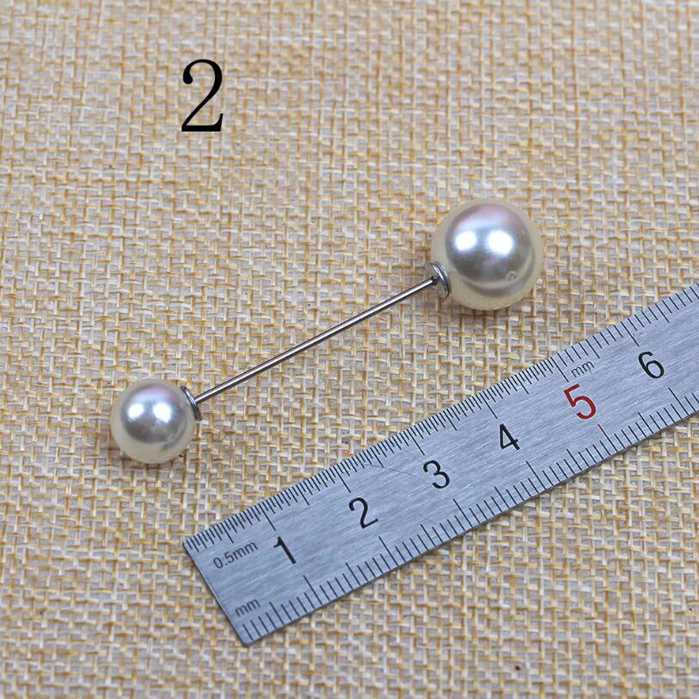 1 PC Imitation Double Pearl Brooches Fixing Clothes Pin Sweater Dress Safety Pins Women Trendy Jewelry