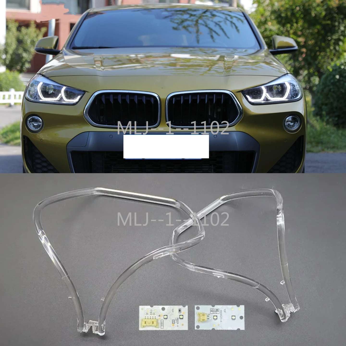 

For BMW X2 F39 Angel Eyes Chip 2018-2021 EU Car DRL CHIP Light Guide Tube white yellow LED Light Source board Car Accessories