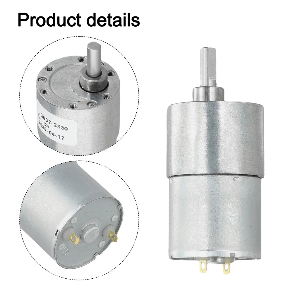 1pc DC Gear Motor JGB37-3530 Mini DC12V 107RPM Electric Motor For Adjustable Speed Forward Reverse Rotation Motor Power Tools