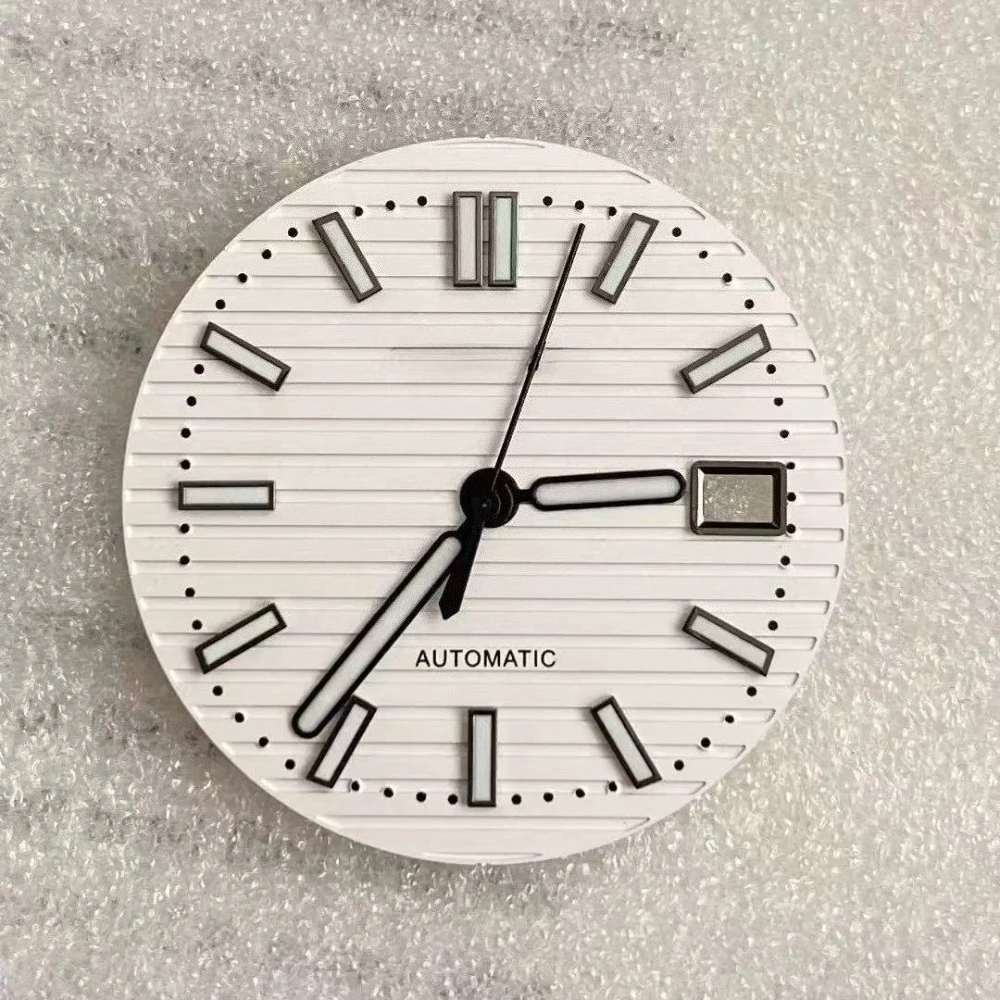 30,5 mm NH35 quadrante S verde luminoso modificato quadrante S lancette dell'orologio per Nautilus PP adatto per parti di orologi con movimento NH35 NH36 NUOVO