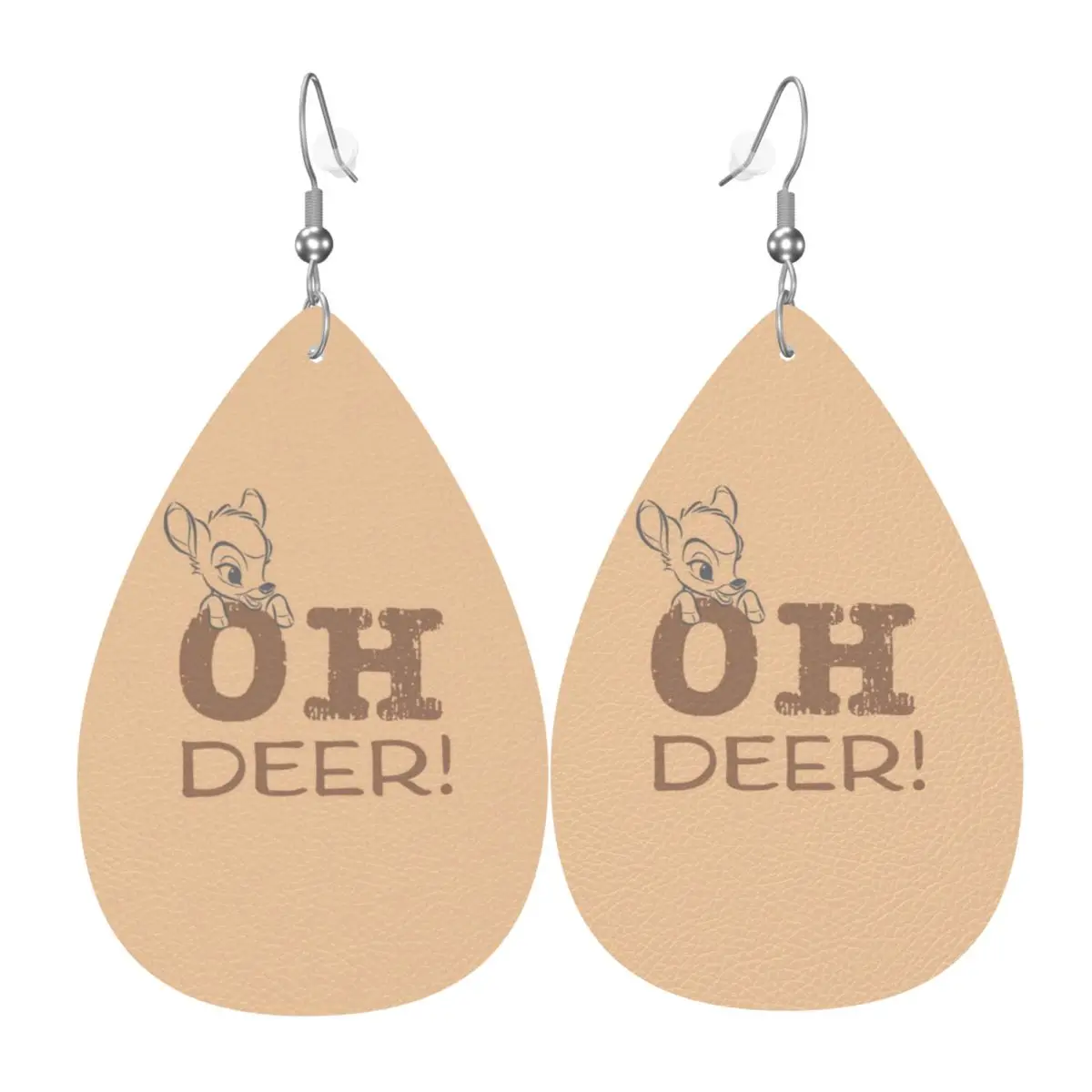 

Custom Cartoon Bambi Anime Dangle Drop Earrings Leather Earrings for Women Fashion For Valentine's Day