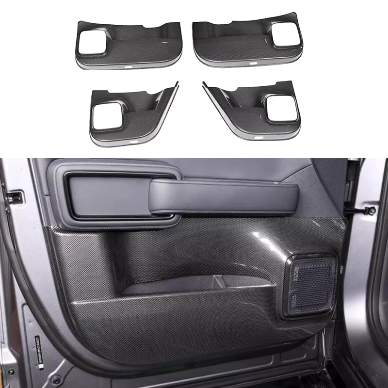 Car Carbon Fiber Pattern Car Door Anti-kick Plate Fit for BYD Leopard 5 Front and Rear Four-door Anti-scratch Protective Cover