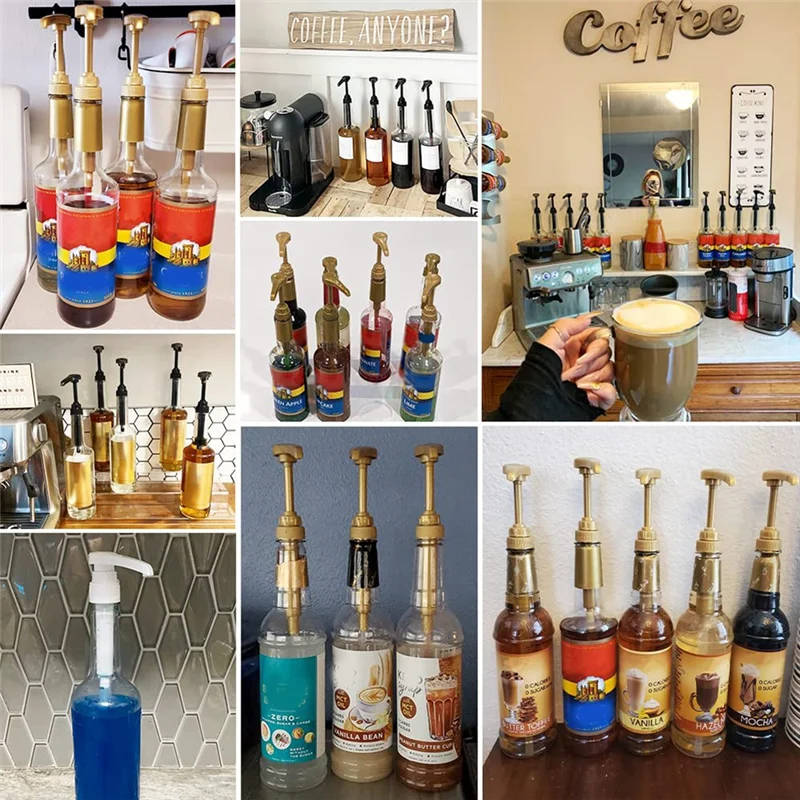 10 Uds. Dispensador de té de la leche y café, bomba de jarabe, dispensador de líquido para bomba dispensadora de jarabe, herramientas de cocina, blanco