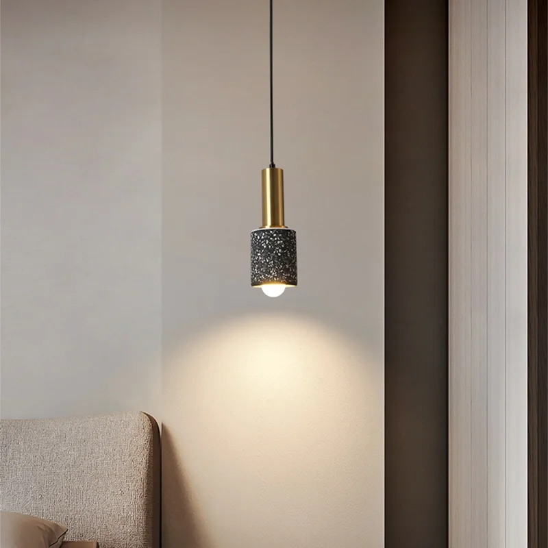IWHD Witte Terrazzo LED Hanglampen Nordic Moderne Woondecoratie Woonkamer Verlichting Bar Loft Keuken Hanglamp Lamparas