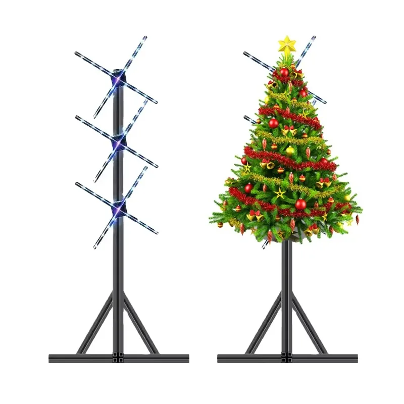 Wholesale Christmas tree decoration 1X3 65cm advertising playback equipment 3D holographic display holographic fan