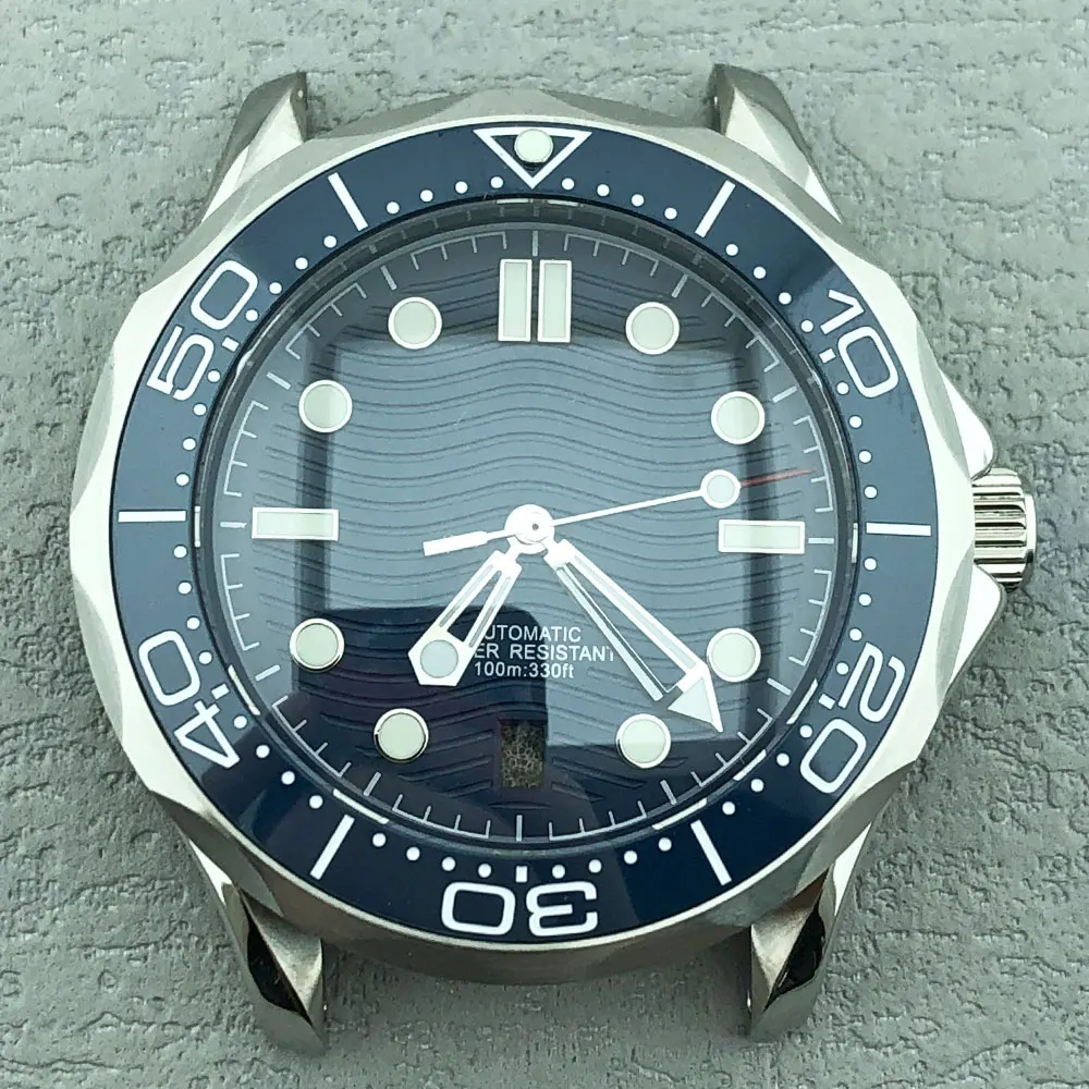 Custom logo 42mm 316L stainless steel sapphire glass transparent case suitable for NH35 NH36 automatic movement 10BAR waterproof