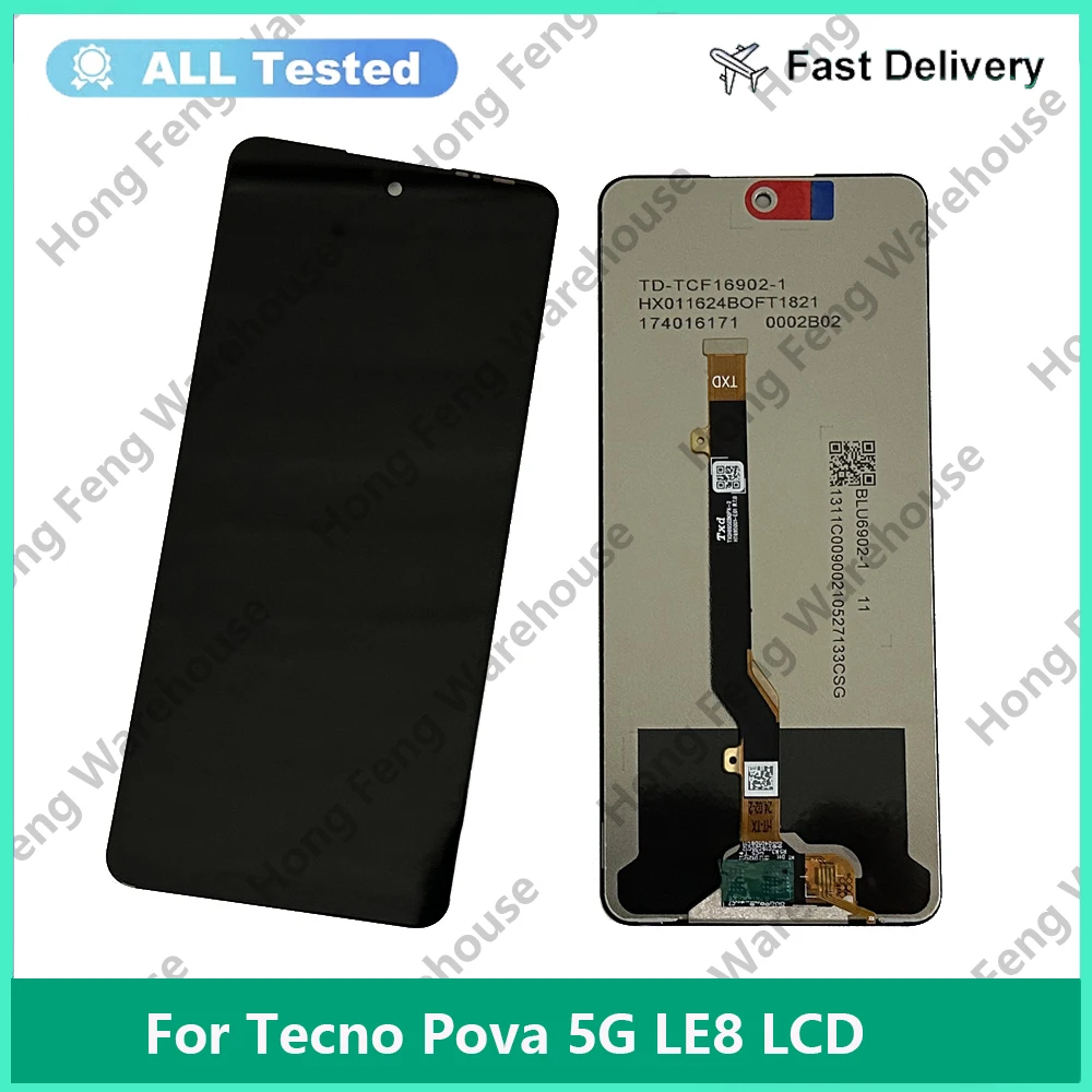 

6.9" Tested LCD For Tecno Pova 5G LE8 LCD Display Touch Screen Digitizer Assembly For Tecno Pova 5G LCD Replacement Sensor Parts