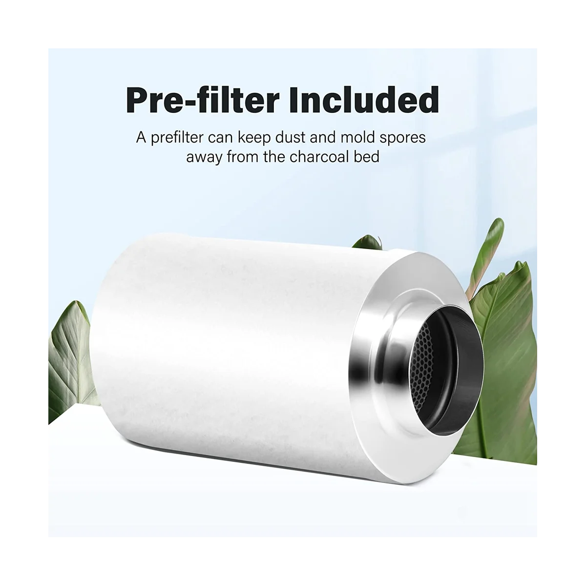 4 Inch Air Carbon Filter Odor Control, Reversible Flange, Pre-Filter Included, Smelliness Scrubber for Grow Tent Rooms