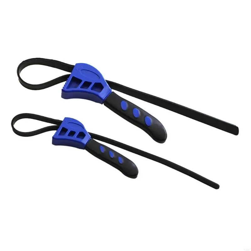N58C 2PCS Cờ lê dây đeo cao su Bộ lọc dầu Cờ lê Bộ lọc Cờ lê Bộ công cụ cờ lê có thể điều chỉnh đa chức năng
