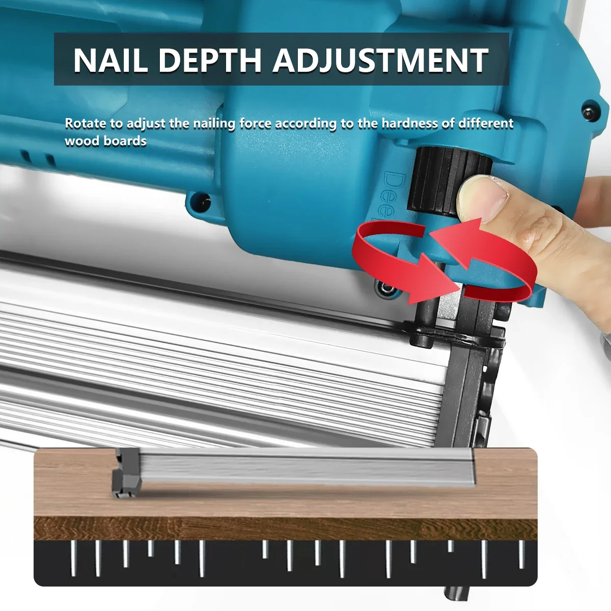 Bürstenloser 2-in-1-Nagler/Hefterpistole, elektrische Nagelpistole, Hefter, Nagler, kompatibel mit Makita 2-Modus mit 4 Sätzen Nägeln (keine Batterie)