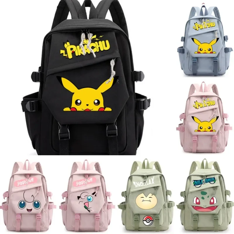 

Pokemon Anime Cartoon Waterproof Pikachu Gengar Dacron Backpack For Kids Student Laptop Snorlax Book Pack Hot Schoolbags